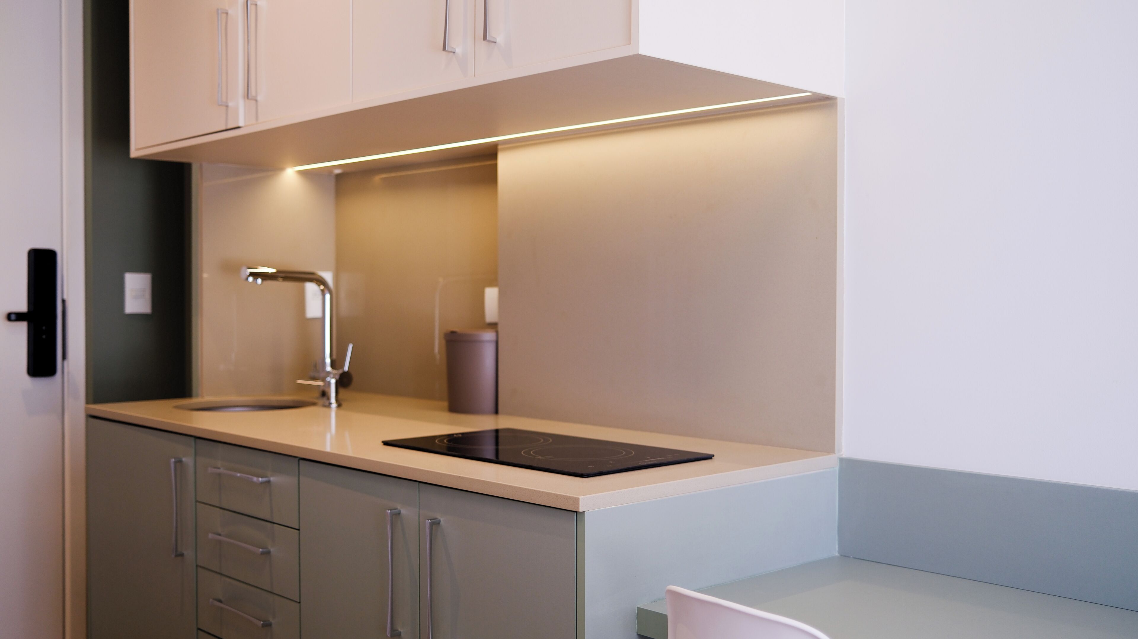 Estudio Confort, Se admiten mascotas | Cocina privada | Microondas, placa de cocina y utensilios de cocina