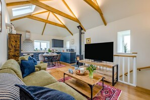 Fernseher, Kamin