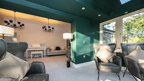 A modern living room with a sofa, armchairs, a coffee table, and a dining table. - 2 Bed in Crook O Lune (oc-h36291) (Halton)