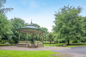 A gazebo in a park with benches and trees. - 1 Bed in Hexham (oc-g37537) (Hexham)