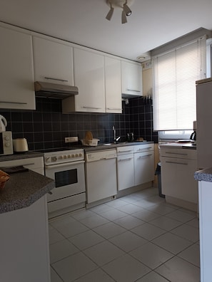 Frigorífico, microondas, placa de cocina y lavavajillas