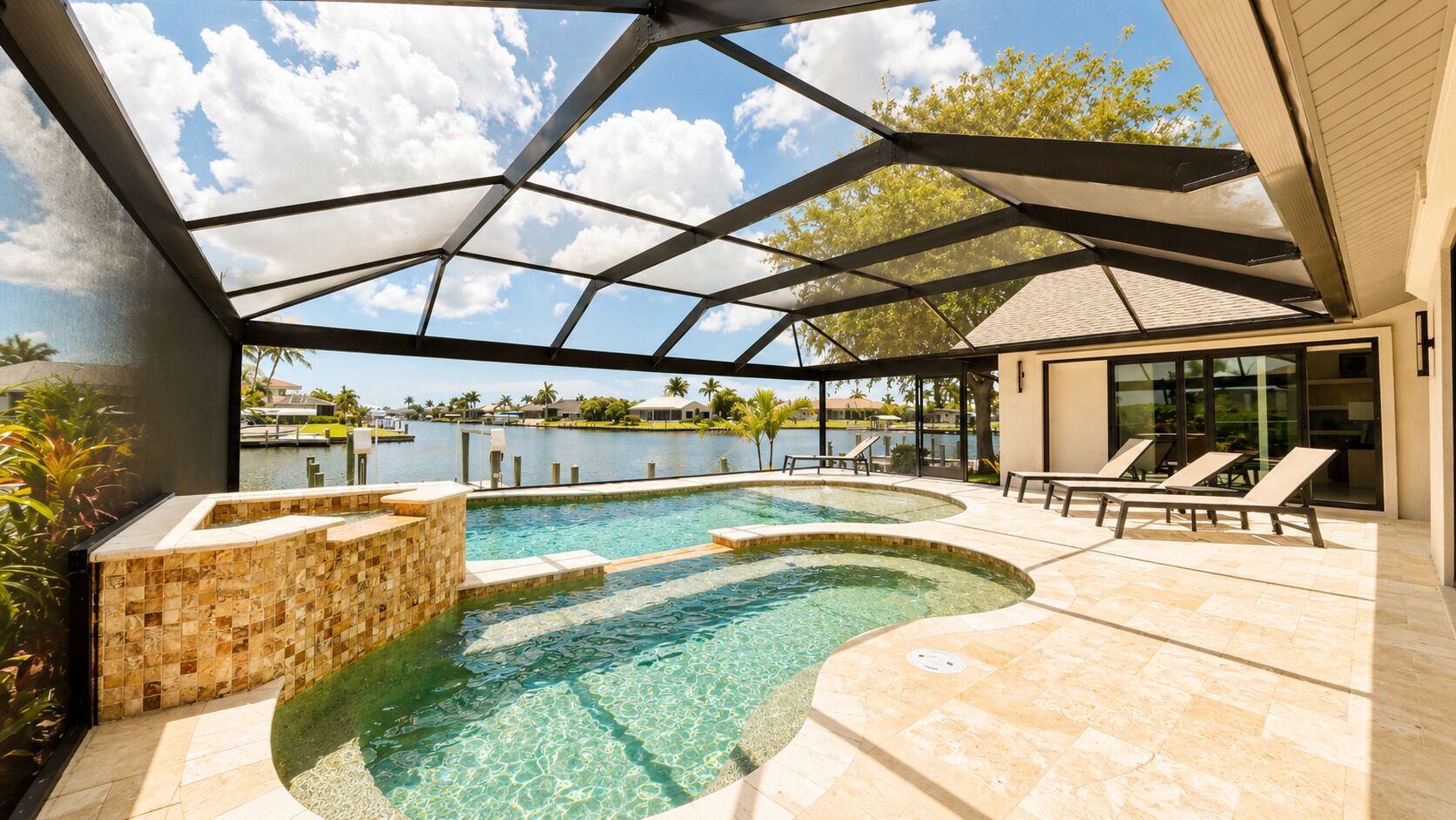 A heated pool
