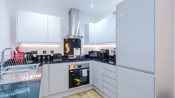 Fridge, oven, dishwasher, electric kettle