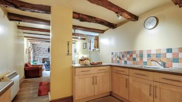 Oven, dishwasher, highchair, cookware/dishes/utensils