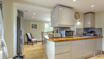 Microwave, oven, dishwasher, high chair