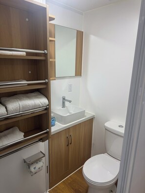 Bathroom - Private Duplex Studio Suite with Queen Bed, Kitchenette and Private Bathroom. (Pecos)