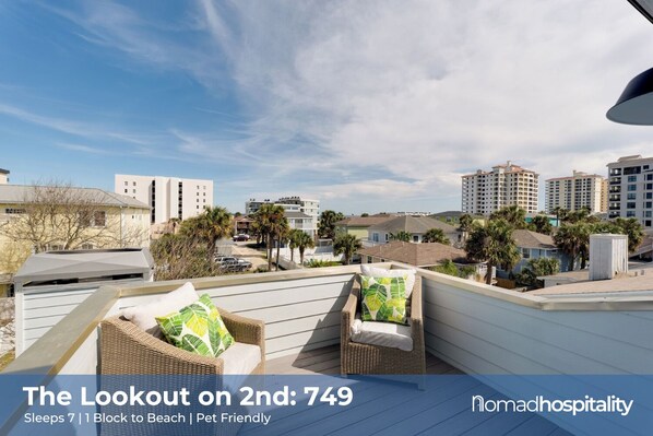 Terrace/patio - Be A Nomad | 4BR Ocean View House | 1 Block to Jacksonville Beach | Sleeps 7 (Jacksonville Beach)