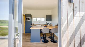 Oven, highchair, cookware/dishes/utensils