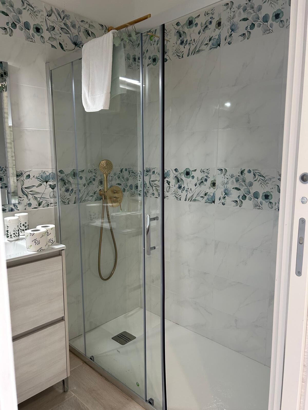 Dusche, Haartrockner, Bidet, Handtücher