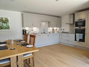 Microwave, oven, dishwasher, high chair