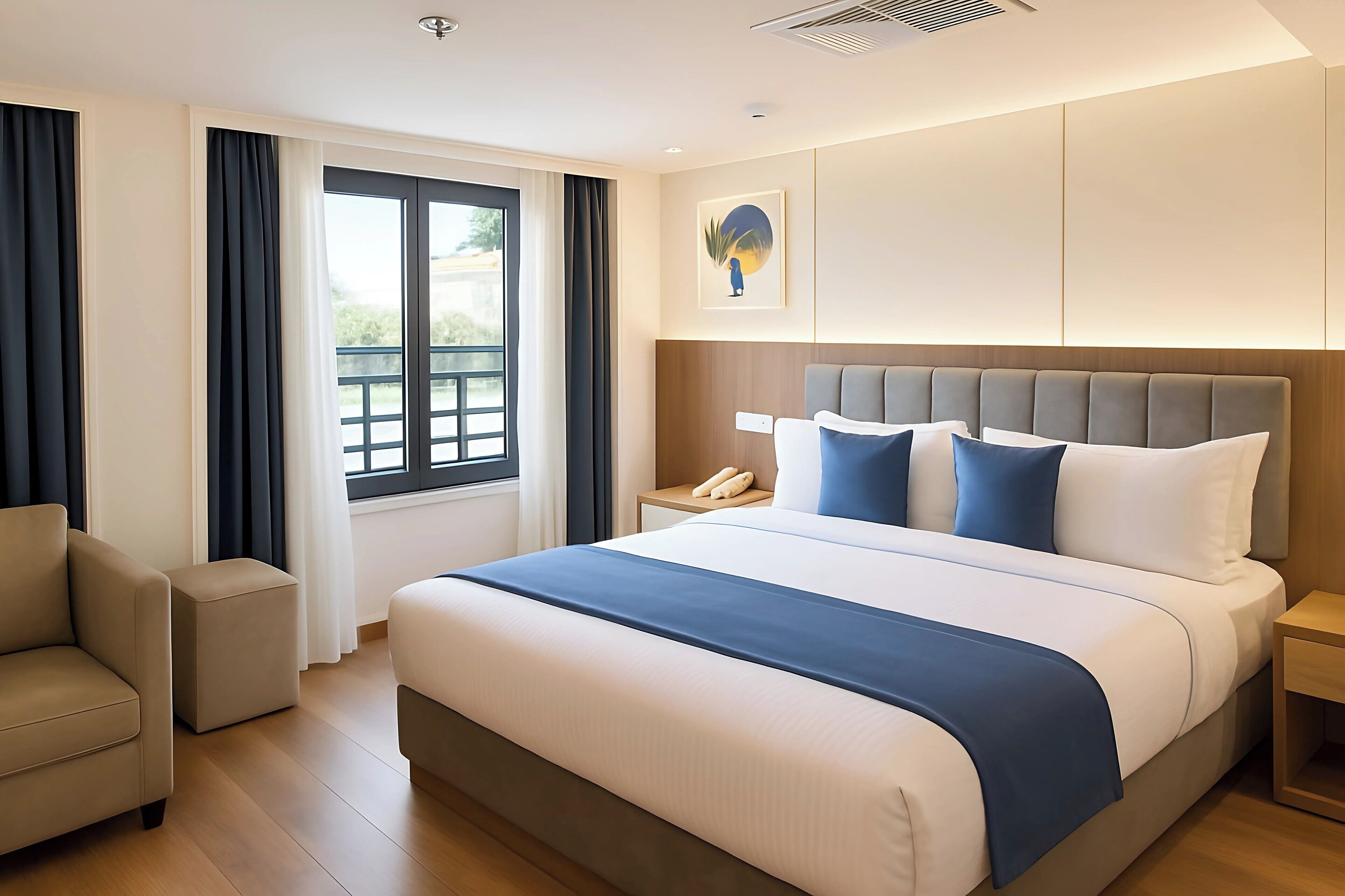 Deluxe Suite, River View | In-room safe, blackout drapes