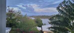 A view of a lake with surrounding greenery and a distant building. - Remote Work Oasis at Mont Vernon St. Martin
1 BR Condo HI SPEED WIFI (Cul-de-Sac)