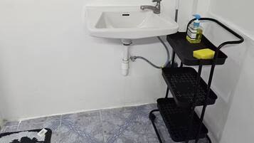 Hair dryer, towels, toilet paper