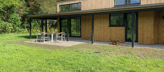 Modern wooden house near Kollerup Forest
