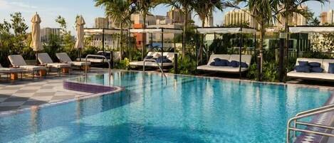 Outdoor pool, a heated pool