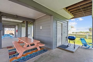 Townhome, Multiple Beds, Patio, Ocean View (Sandy Beachy Retreat) | Outdoor dining - Sandy Beachy Retreat and Gulf View (Galveston)