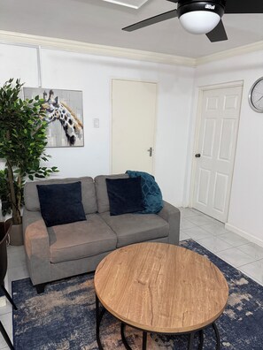 Living area - Welcoming 2-bedroom apartment with AC in vibrant Kingston, very central location (Kingston)