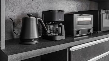 Apartment | Private kitchen | Fridge, microwave, stovetop, coffee/tea maker