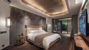 Premium bedding, down duvets, individually decorated