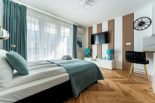 Iron/ironing board, WiFi, bed sheets - Mostek Riverside Deluxe Studio (Gdańsk)
