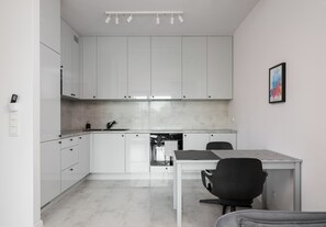 Private kitchen - Dolny Mokotów Urban Apartment (Warszawa)