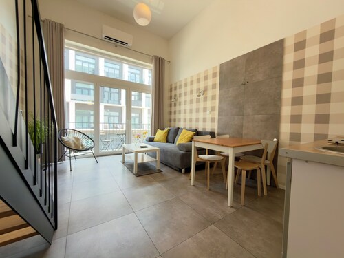 Wrocław Airport Apartment with Mezzanine