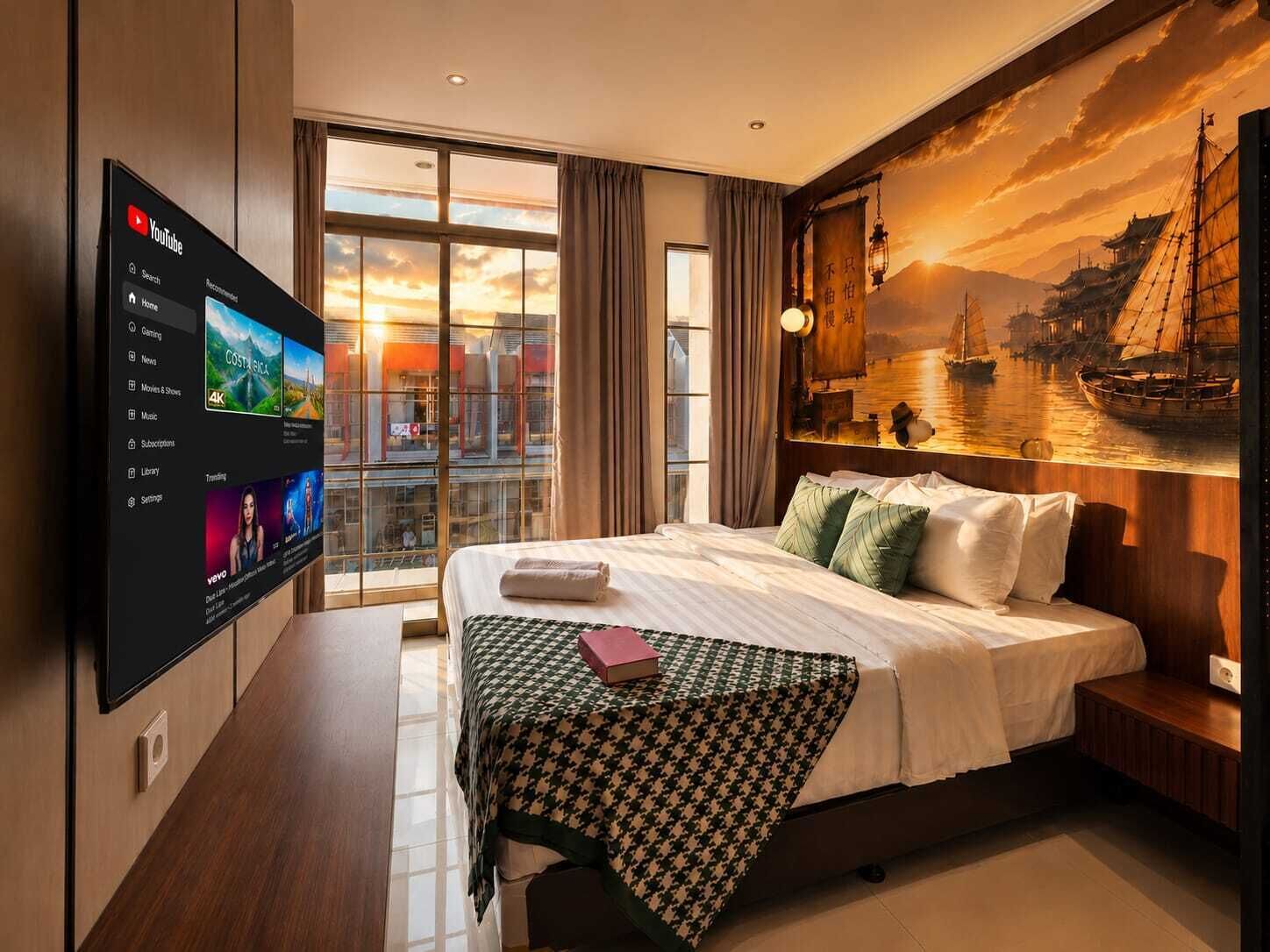 Desk, iron/ironing board, WiFi (free), bed sheets