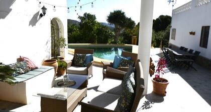 Vacation home with a pool for up to 14 people in Felix, Almería, Spain. View from the sea.