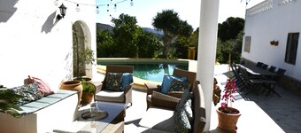Vacation home with a pool for up to 14 people in Felix, Almería, Spain. View from the sea.