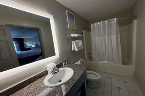 Shower, hair dryer - King Bed Accessible Non-Smoking (Hampton, SC)