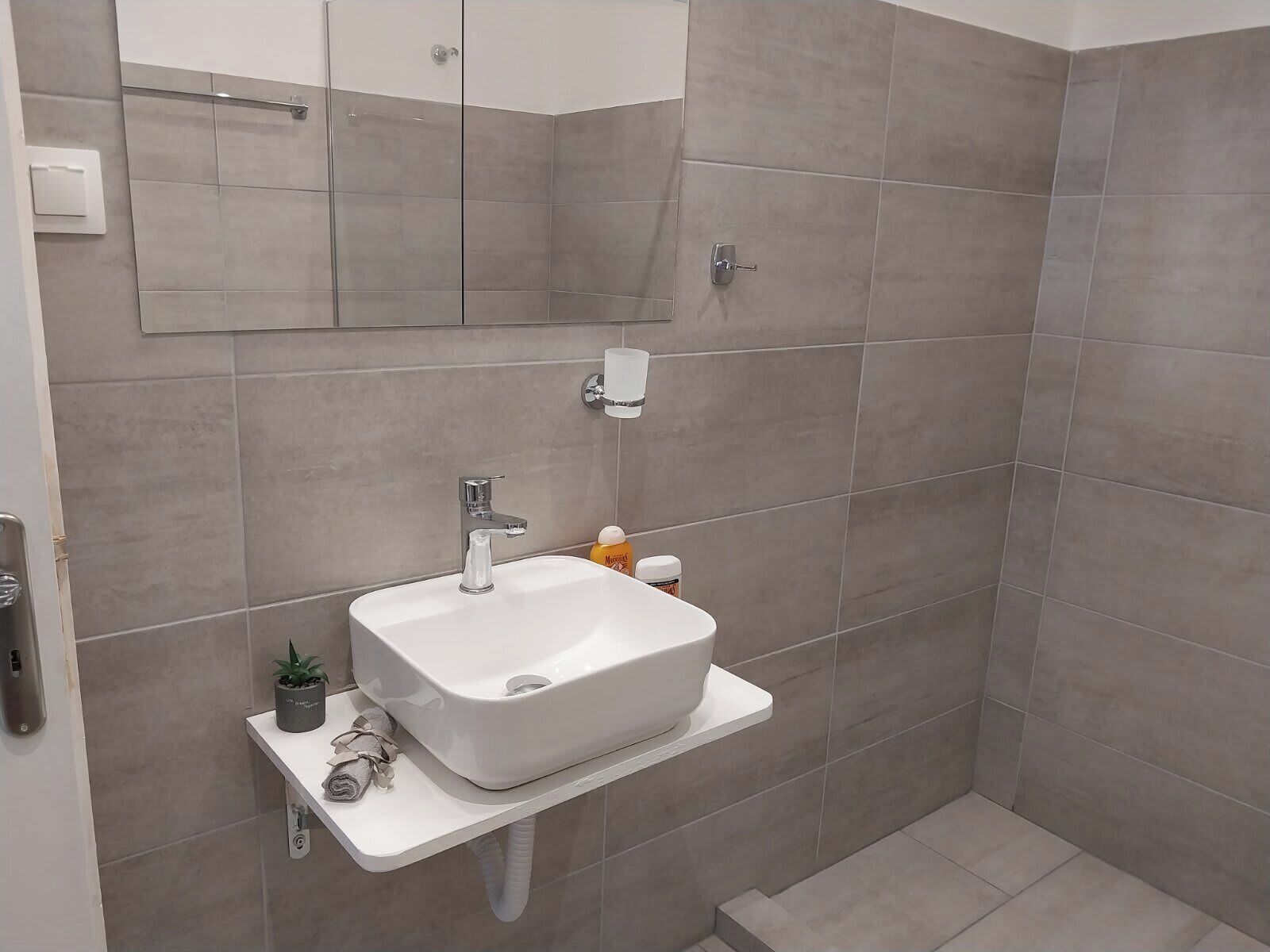 Dusche, Haartrockner, Handtücher