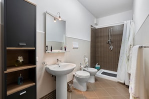 Dusche, Haartrockner, Handtücher