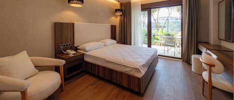 Blackout drapes, soundproofing, iron/ironing board (on request)