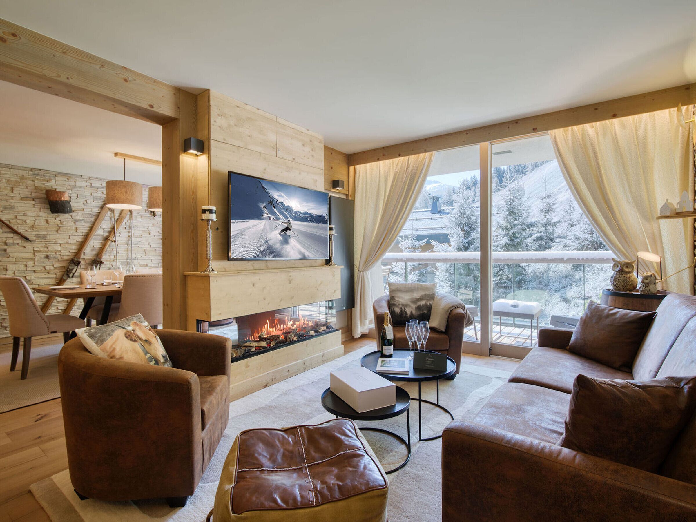 Fernseher, Kamin