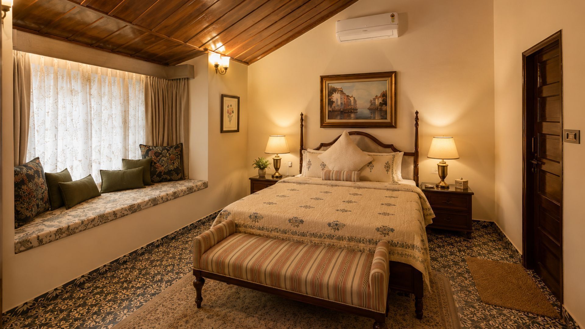 Casa de campo família, vista para a montanha | Roupas de cama de algodão egípcio, roupas de cama premium, frigobar