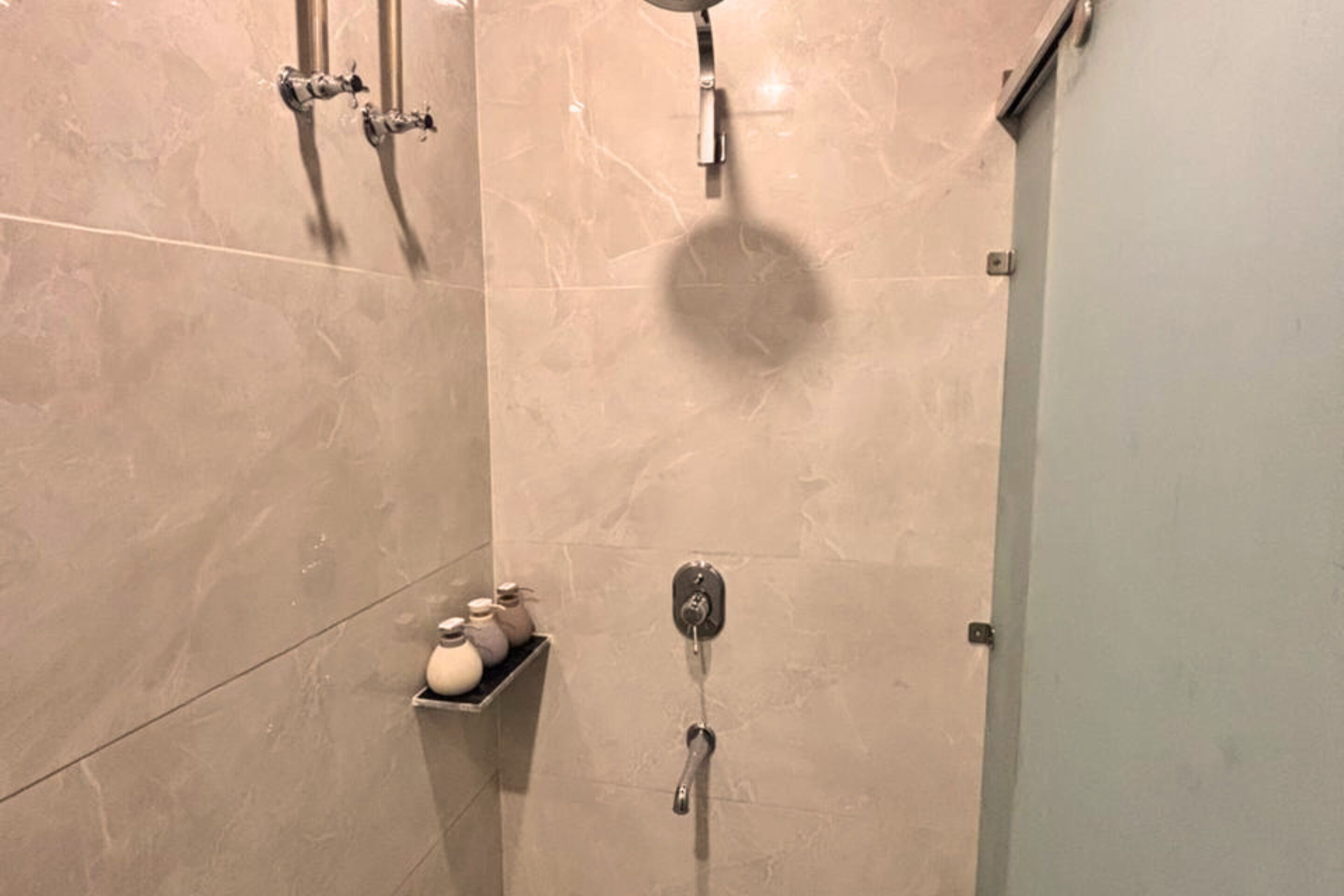 Leela Kunja 1, Mountain View | Bathroom | Shower, hair dryer, slippers, towels