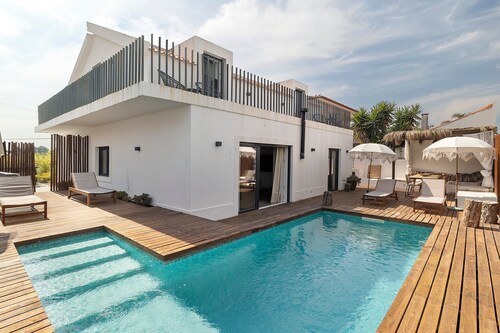 Maison de vacances avec piscine privée, Wi-Fi et climatisation à Comporta