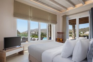 Deluxe Villa, Balcony, Sea View | Blackout curtains, soundproofing, iron/ironing board, free WiFi - Andros Royal Villa (Koumari)
