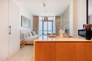 Apartment, Balcony | Living area - Bloomfields Studio in Julphar Residence (Abu Dhabi)