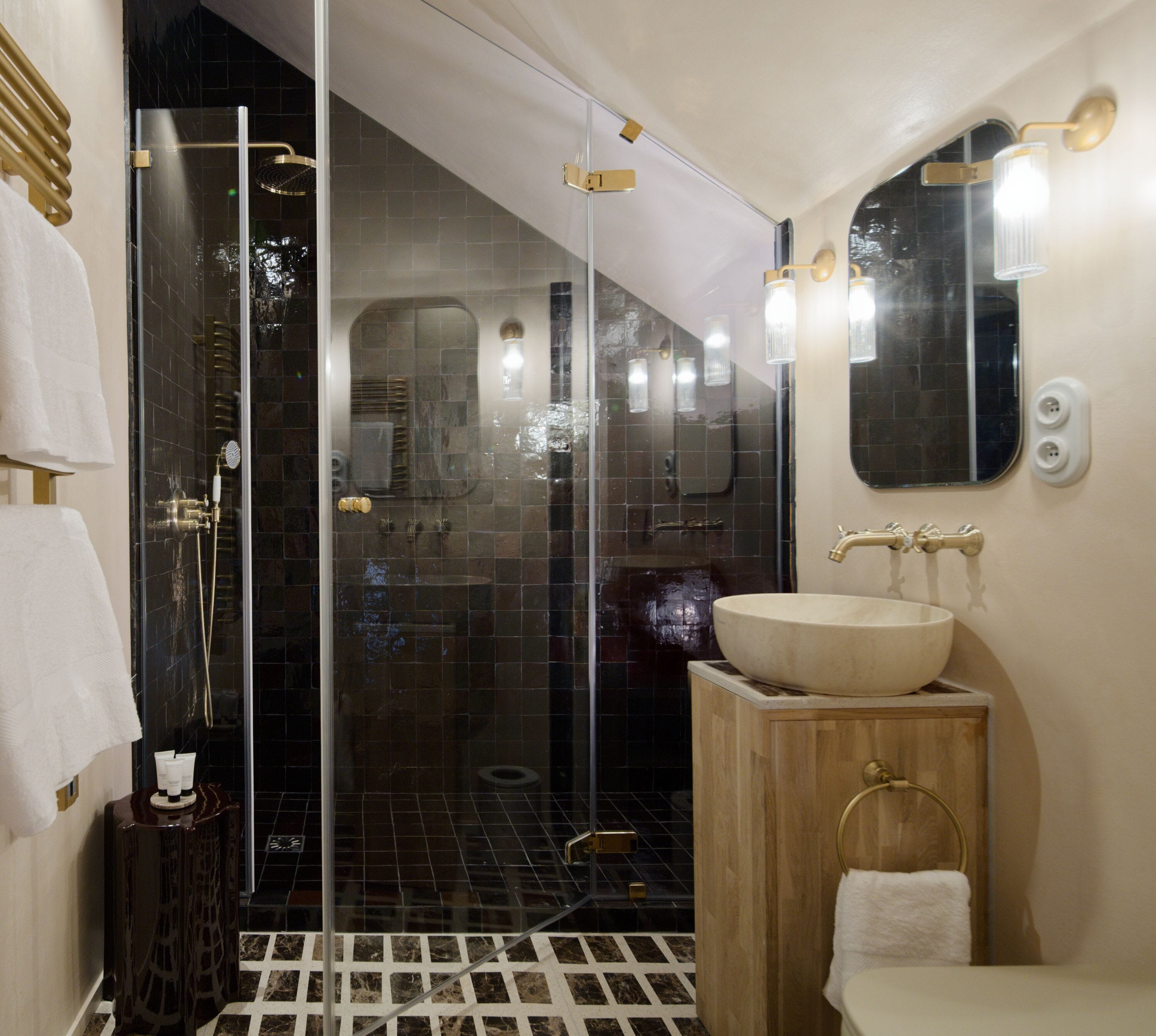 Premium Double or Twin Room, Non Smoking, Private Bathroom | Bathroom | Hair dryer, slippers, towels, soap