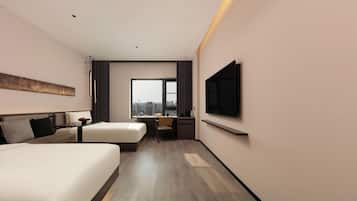 Twin Room, City View | Desk, laptop workspace, free WiFi