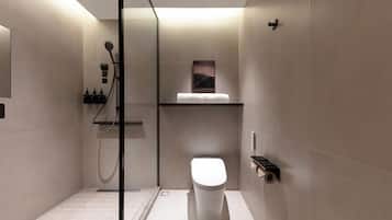 Twin Room, City View | Bathroom | Shower, hair dryer, towels