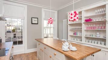 Oven, dishwasher, cookware/dishes/utensils