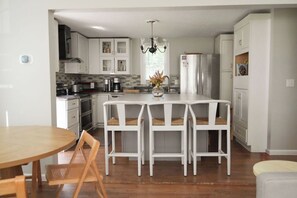 Coffee/tea maker, fridge, microwave, oven - Family-Friendly Cape Cod Retreat with Backyard (Sandwich,)