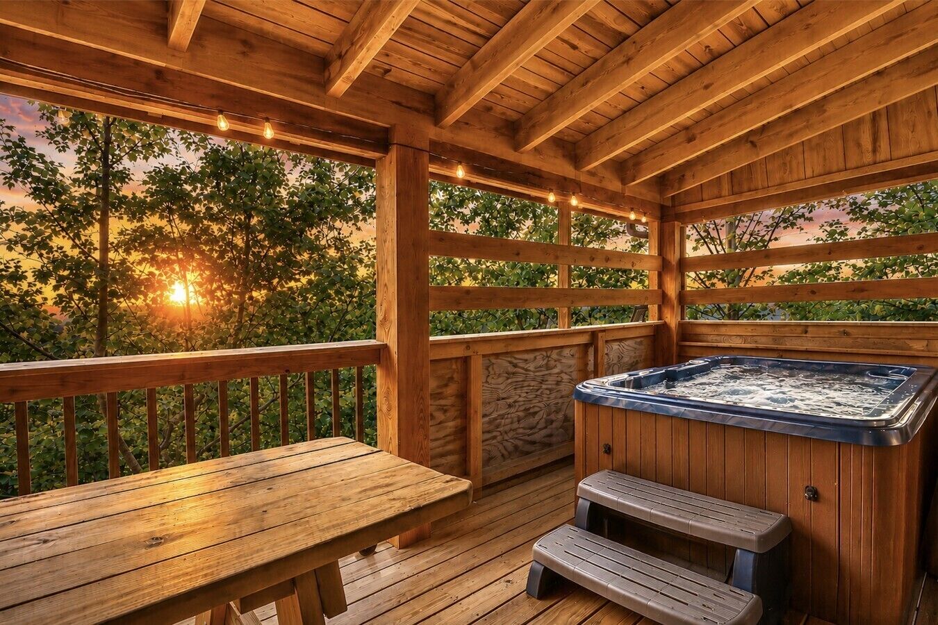 Outdoor spa tub
