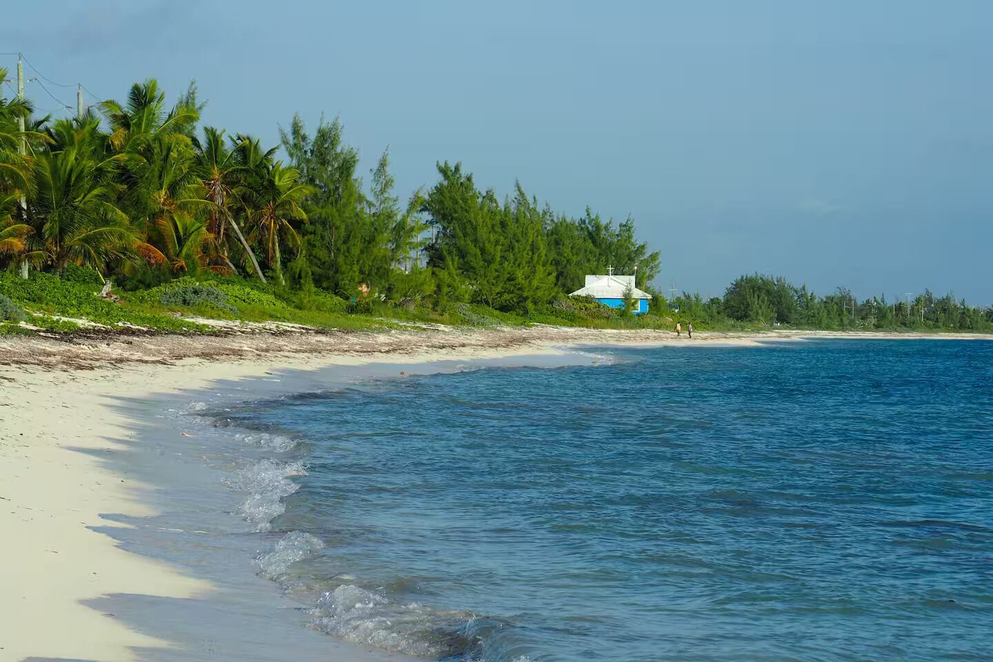On the beach, sun loungers, beach towels