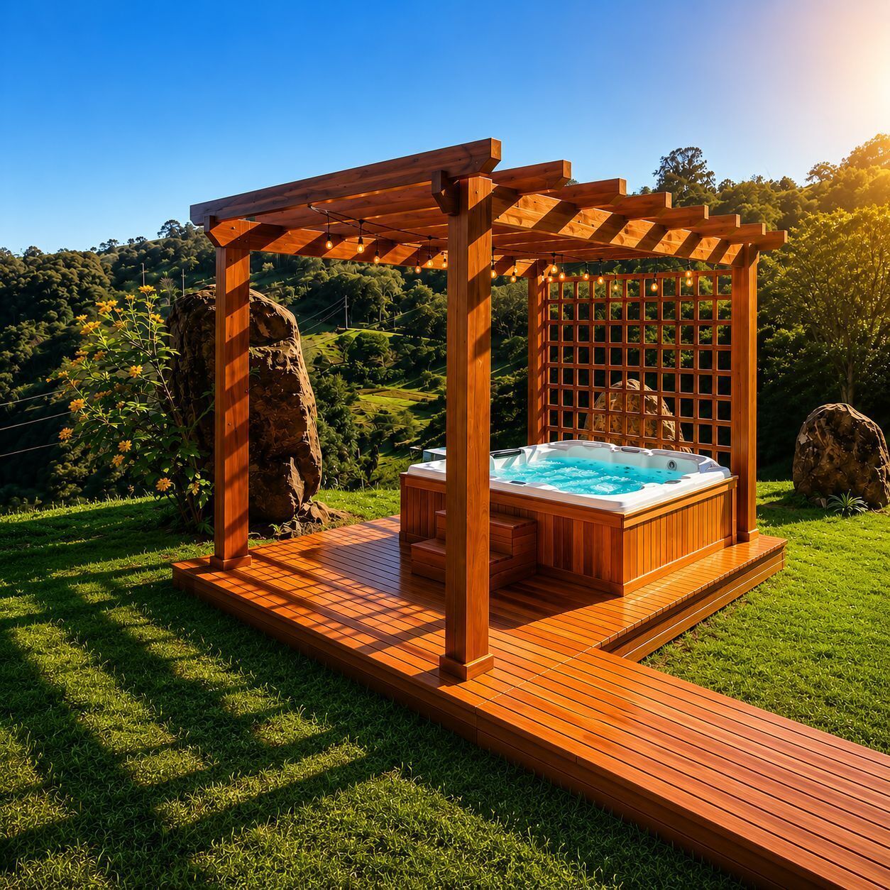 Outdoor spa tub