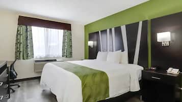 Desk, blackout drapes, iron/ironing board, free WiFi