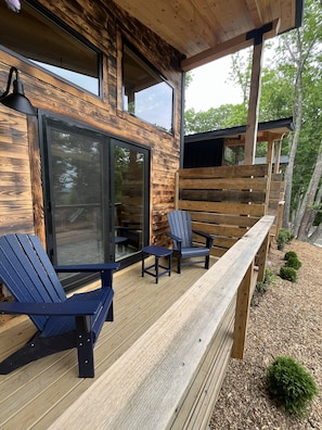Terrace/patio - New build! Beach cabin in the trees & onsite sauna (Stockton Springs)