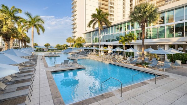 Outdoor pool, a heated pool